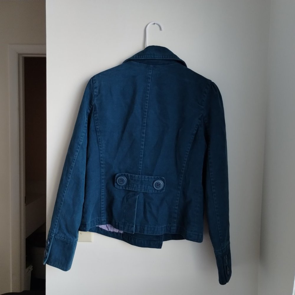 American Eagle Women's Double Breasted Blazer Jacket Blue Chunky Buttons Medium - Picture 4 of 8